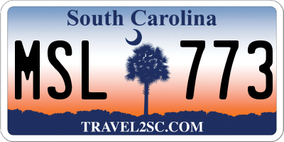 SC license plate MSL773