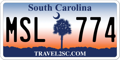 SC license plate MSL774