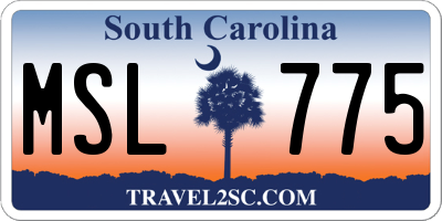 SC license plate MSL775