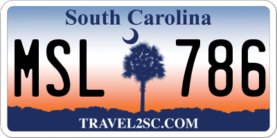 SC license plate MSL786