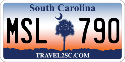 SC license plate MSL790
