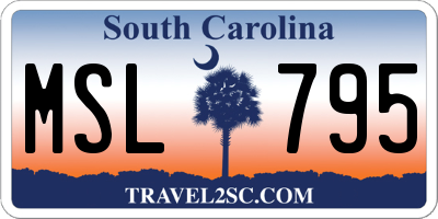 SC license plate MSL795