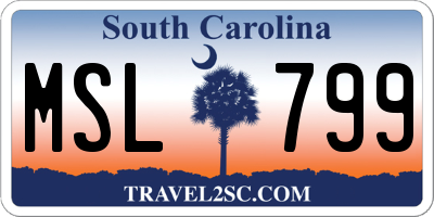 SC license plate MSL799