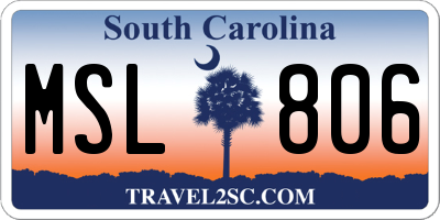 SC license plate MSL806