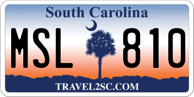 SC license plate MSL810