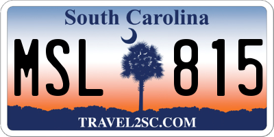 SC license plate MSL815