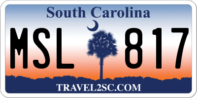 SC license plate MSL817