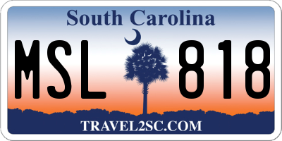 SC license plate MSL818