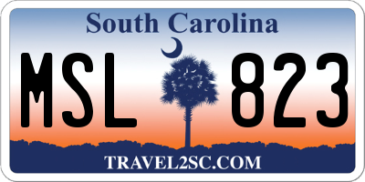 SC license plate MSL823