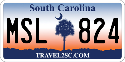 SC license plate MSL824