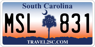 SC license plate MSL831