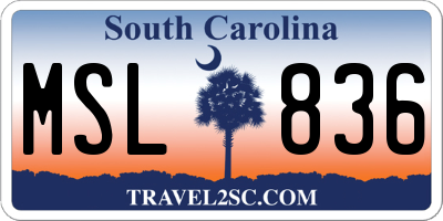 SC license plate MSL836