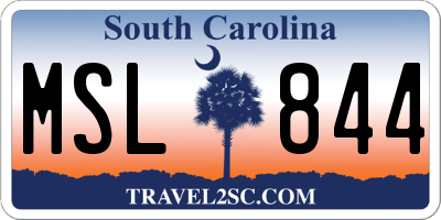 SC license plate MSL844