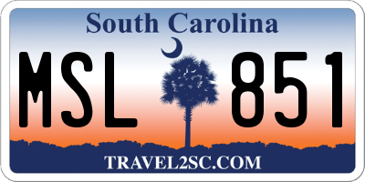 SC license plate MSL851