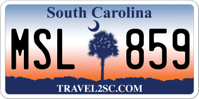 SC license plate MSL859