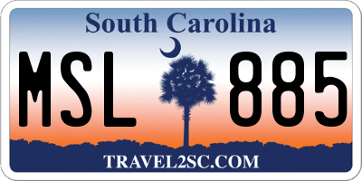 SC license plate MSL885