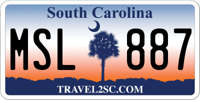 SC license plate MSL887
