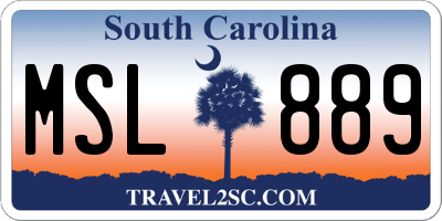 SC license plate MSL889
