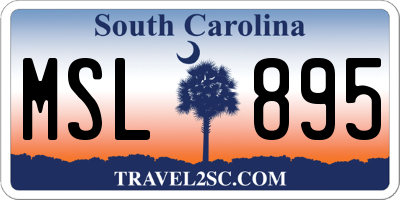 SC license plate MSL895
