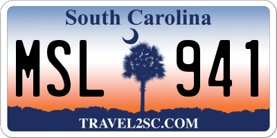 SC license plate MSL941