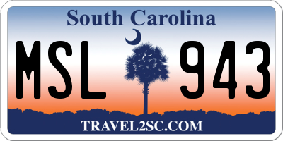 SC license plate MSL943