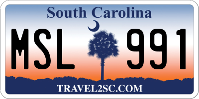 SC license plate MSL991