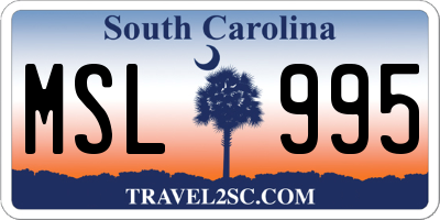 SC license plate MSL995