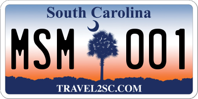 SC license plate MSM001