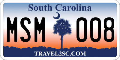 SC license plate MSM008