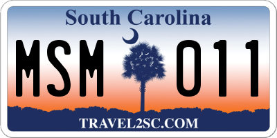 SC license plate MSM011