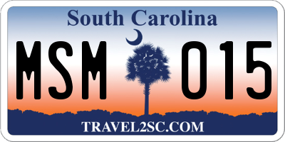 SC license plate MSM015