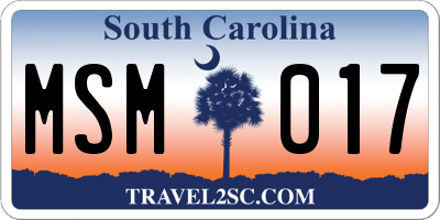 SC license plate MSM017