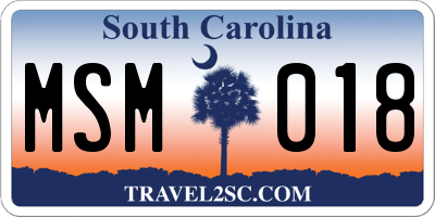 SC license plate MSM018
