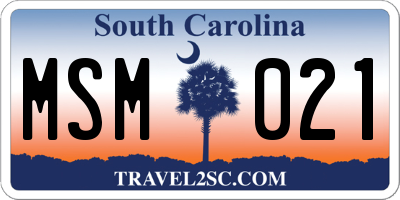 SC license plate MSM021