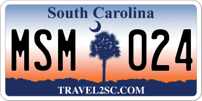 SC license plate MSM024