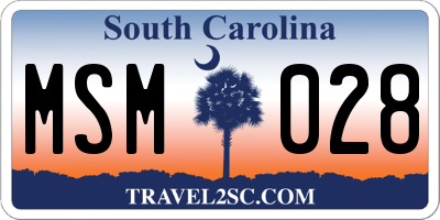 SC license plate MSM028
