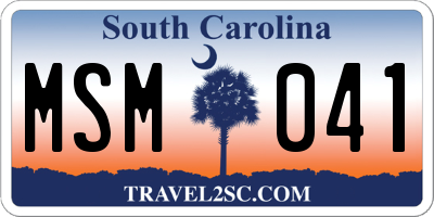 SC license plate MSM041