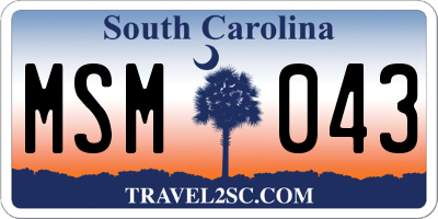 SC license plate MSM043