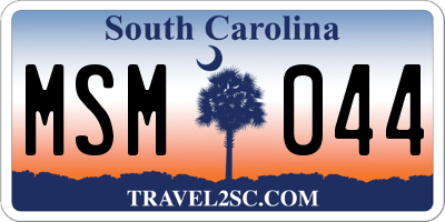 SC license plate MSM044
