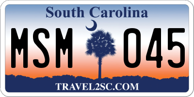 SC license plate MSM045