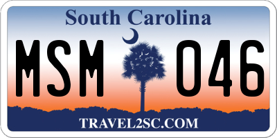 SC license plate MSM046
