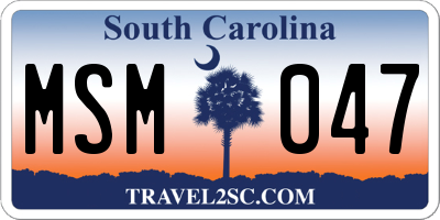 SC license plate MSM047