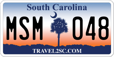 SC license plate MSM048