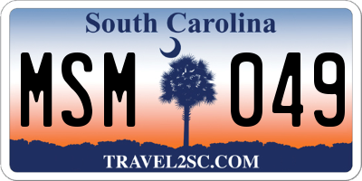 SC license plate MSM049
