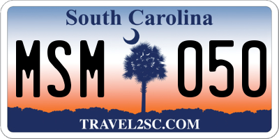 SC license plate MSM050