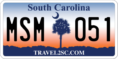 SC license plate MSM051
