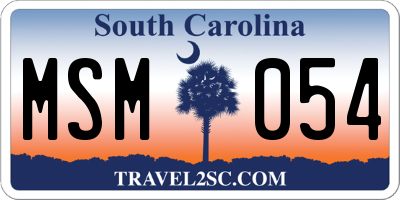 SC license plate MSM054