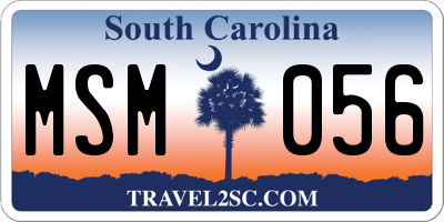 SC license plate MSM056