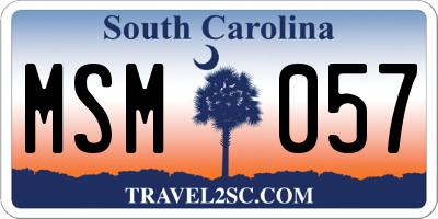 SC license plate MSM057