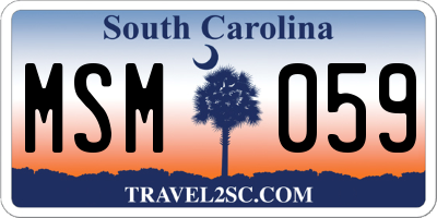 SC license plate MSM059